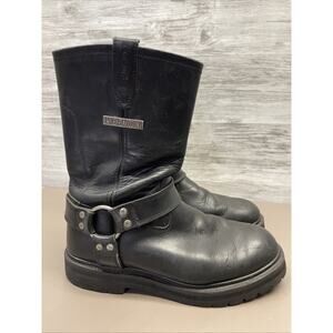 Harley-Davidson Hustin Waterproof Leather Riding Boots 91230 Men's US Size 10.5